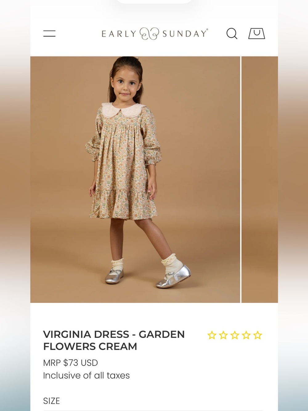 Early Sunday Virginia Dress - Garden Flowers Cream